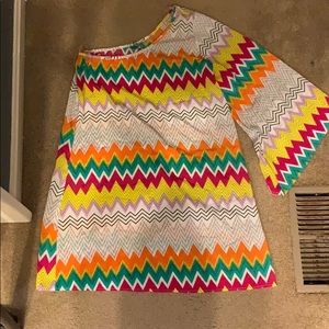 One shoulder bright fun tunic